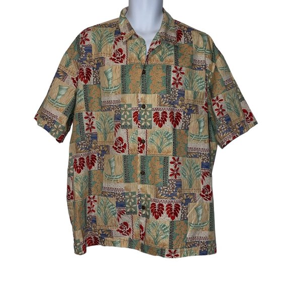 Vintage Retro Ho Aloha Hawaiian Shirt Mens 2XL Floral Aloha Vacation Plumeria - Picture 1 of 10